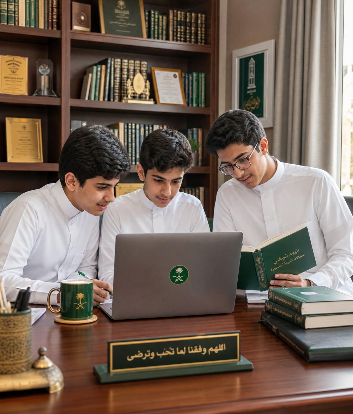 طلاب يدرسون على منصة سبق التعليمية